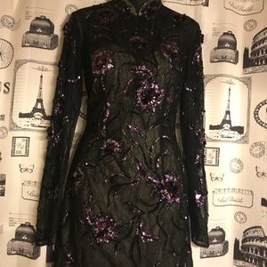 Sequins purple dress